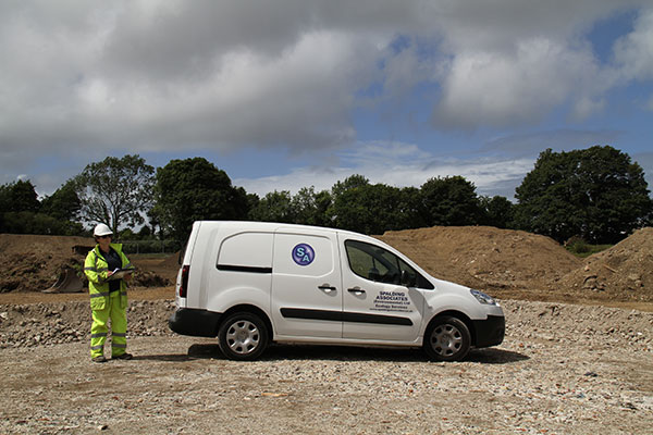 Spalding Associates van and staff on site